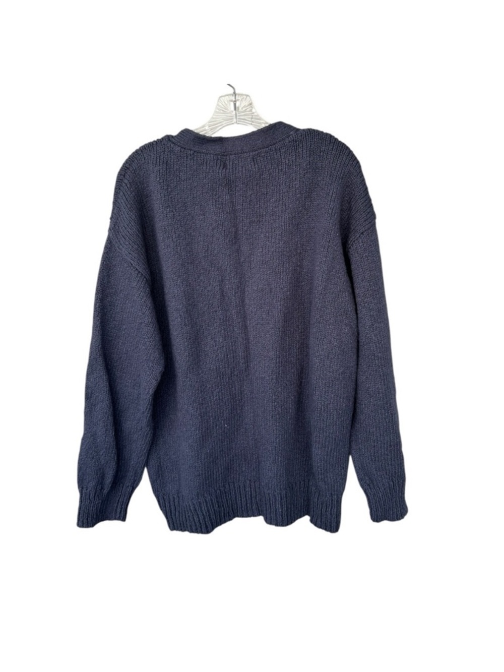 NWT NAADAM Chunky Cotton Oversized Cardigan Size Medium Washed Navy 100% cotton - Picture 4 of 10